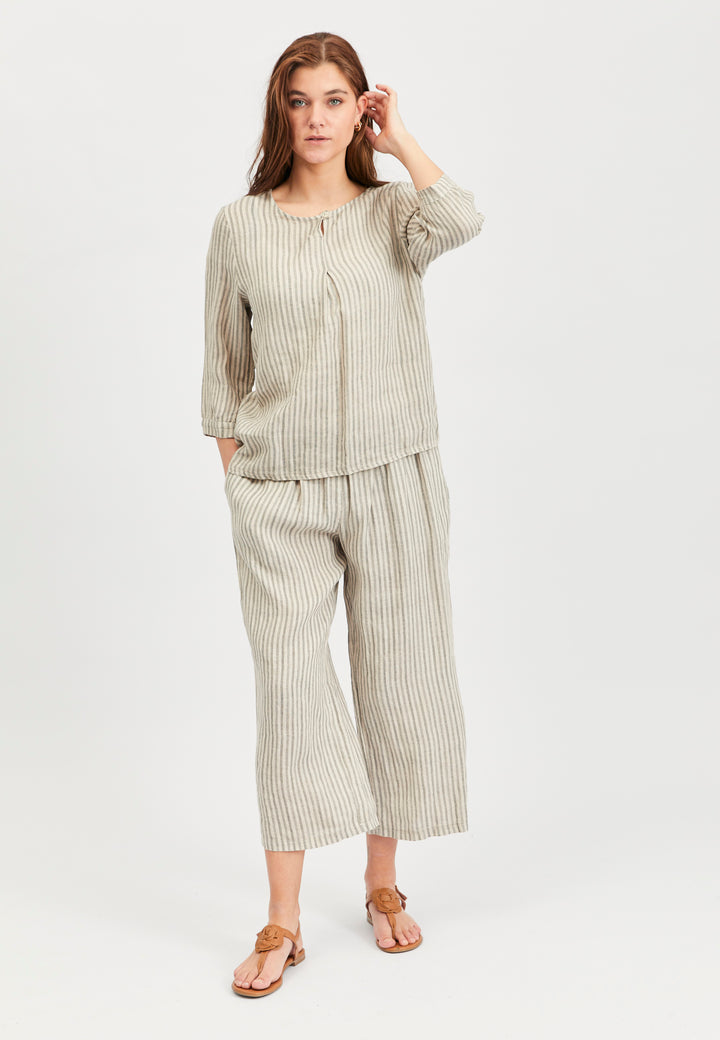 Lind LiDagny Bukser 504 Sand Stripe